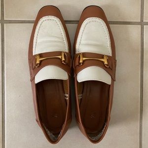 Zara brown and white loafers US 8/ EU 39